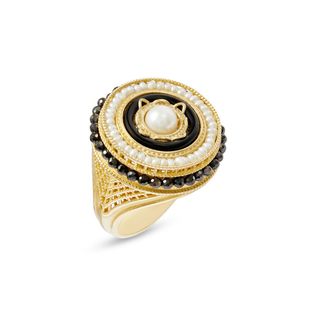 Anello Donna Gerardo Sacco zirconia e perle - 14328ne - Gioielleria De Patto