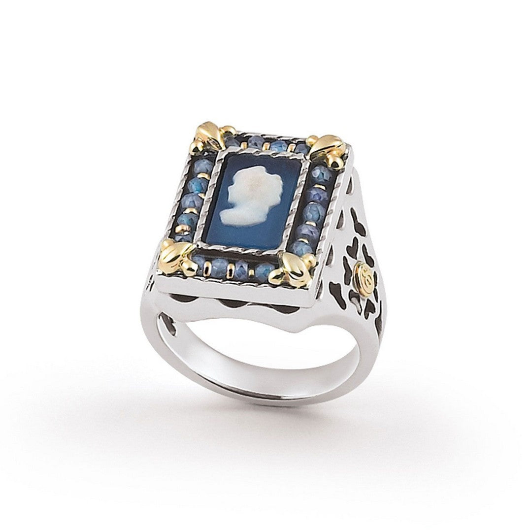 Anello Donna Gerardo Sacco Cammeo colorato - 19237az - Gioielleria De Patto