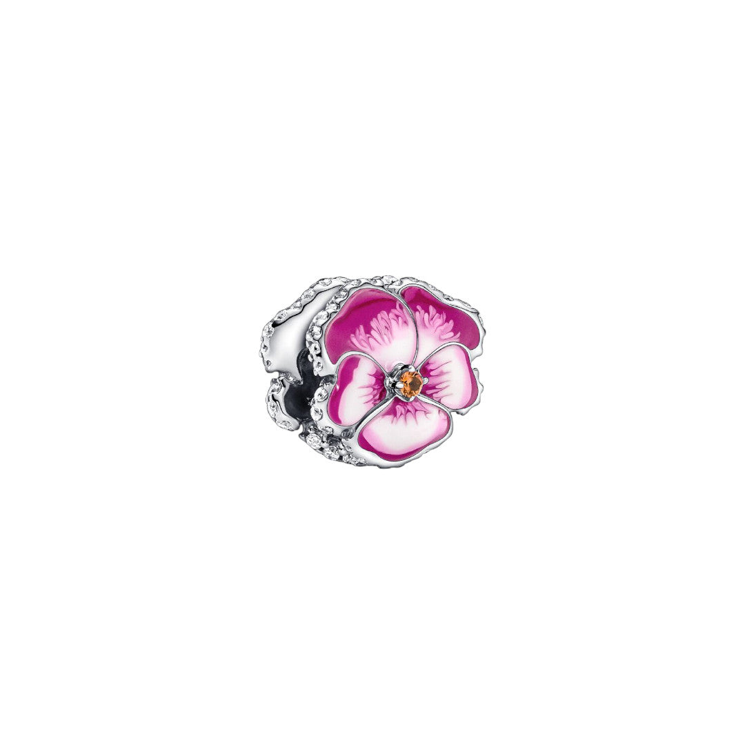 Charm Donna Pandora Viola del Pensiero Rosa - 790777C01