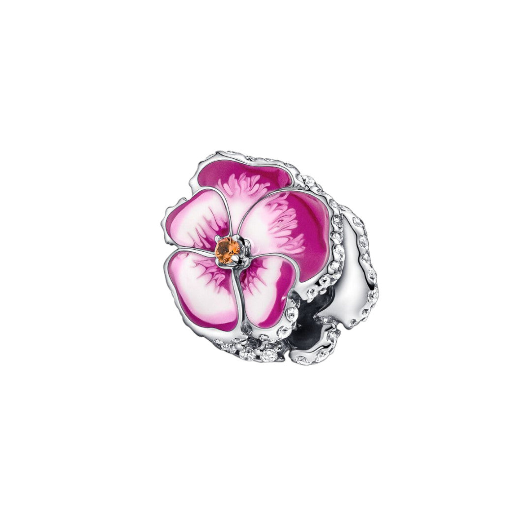 Charm Donna Pandora Viola del Pensiero Rosa - 790777C01
