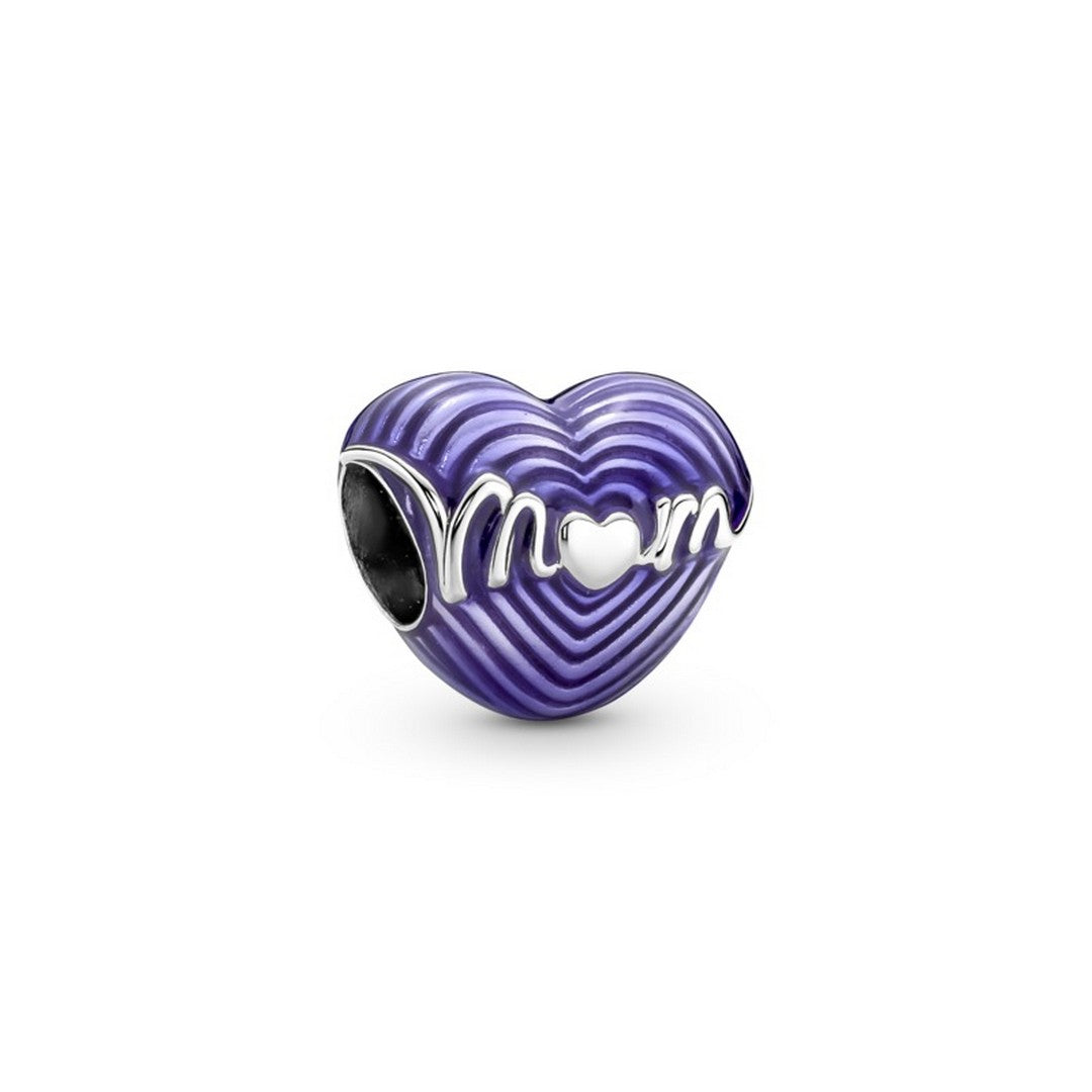 Charm Donna Pandora Batticuore Viola "Mom" - 791160C01 - Gioielleria De Patto