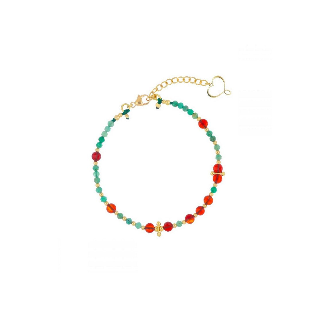 Bracciale Donna Maman et Sophie Mia Africa Smeraldo e Corniola - brisf2smco - Gioielleria De Patto