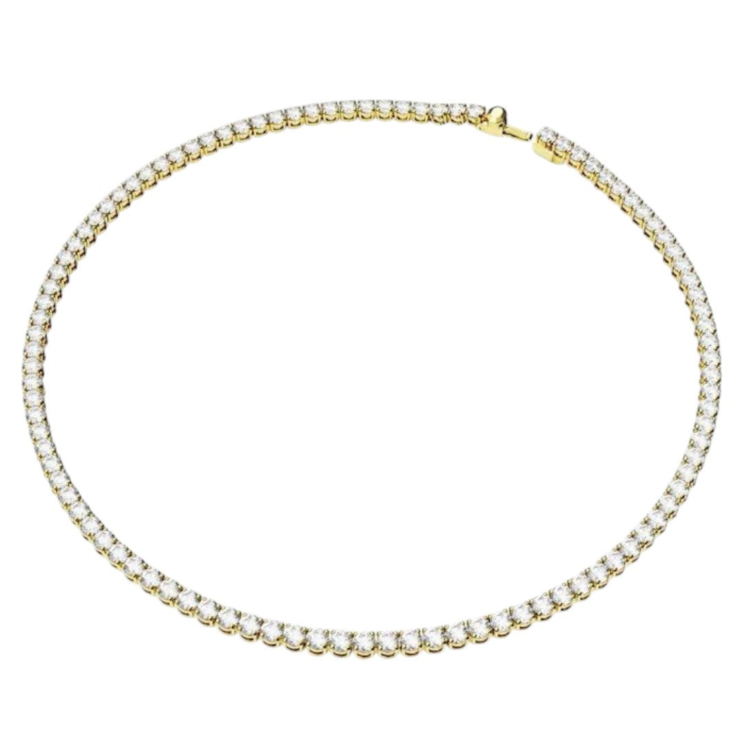 Swarovski Collana Donna Matrix Tennis Bianca, Placcato color oro - Gioielleria De Patto
