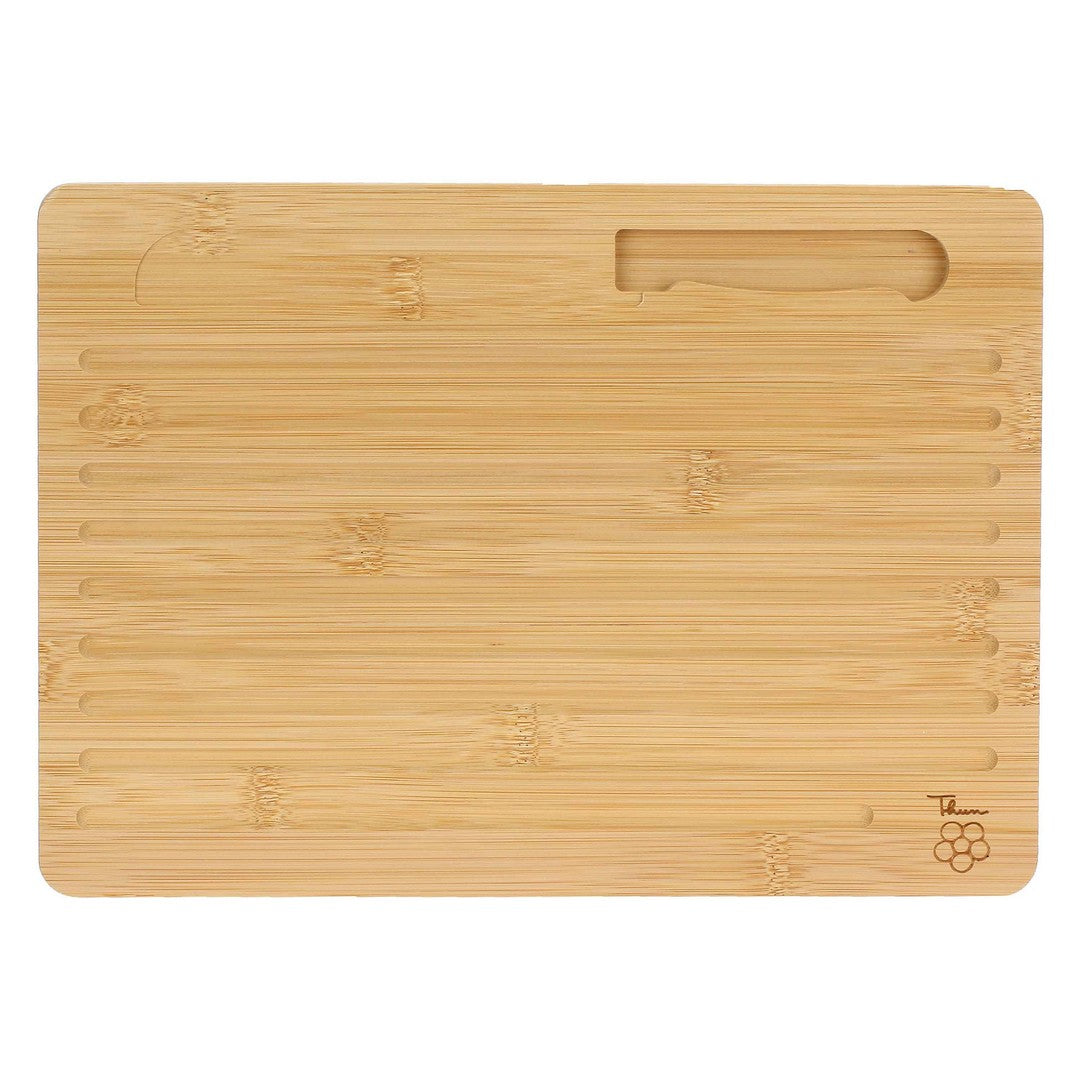 Thun Set tagliere in legno, coltello e sacchetto porta pane Happy Country - P5034P00