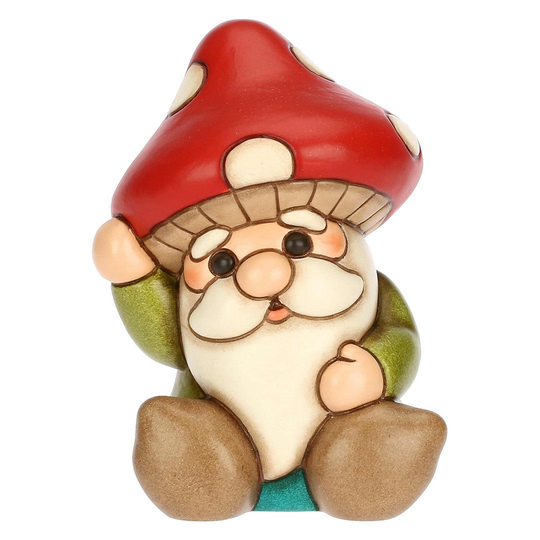 Thun Gnomo Oliver con cappello a forma di fungo in ceramica Inverno Incantato - F3415H90 - Gioielleria De Patto