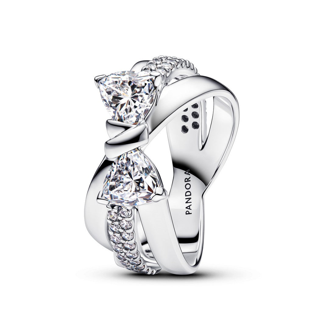 Anello Donna Pandora Fascia Intrecciata con Fiocco Luminoso - 193553C01 - Gioielleria De Patto