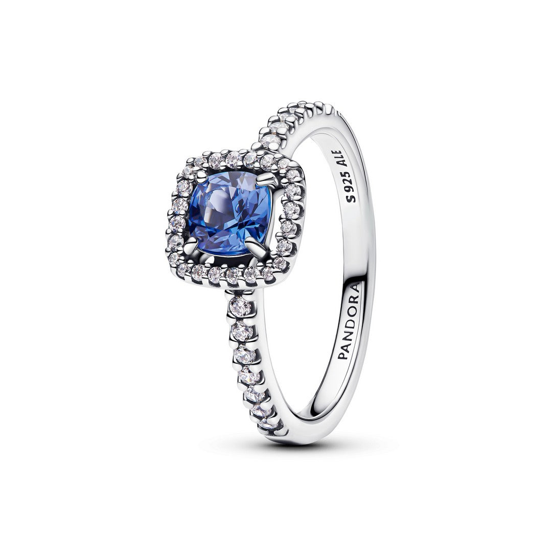Anello Donna Pandora Punto Luce Quadrato Blu - 193555C01 - Gioielleria De Patto
