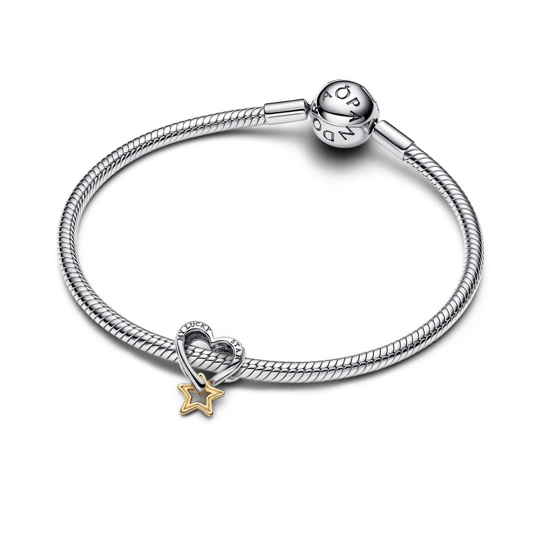 Charm Donna Pandora Openwork Cuore e Stella "My Lucky Star" - 763513C00 - Gioielleria De Patto