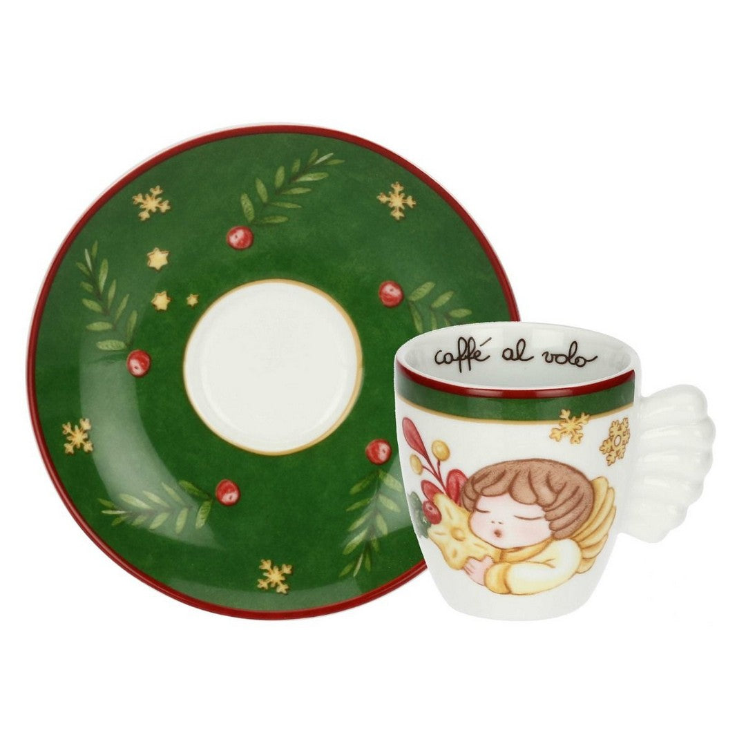 Thun Set 2 tazzine espresso e zuccheriera in porcellana Sorprese di Natale - P5077A91