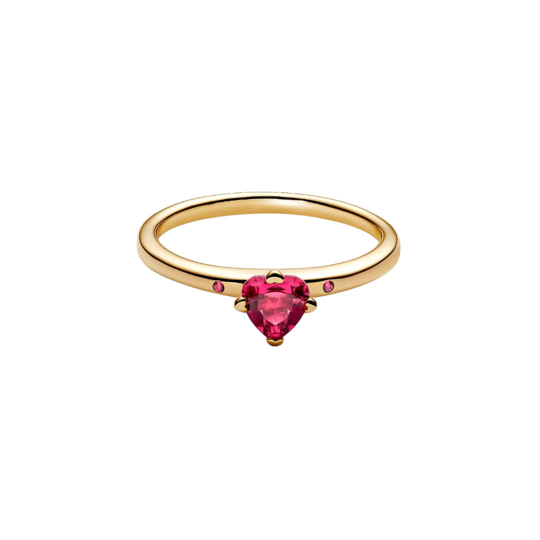Anello Donna Pandora Solitario Cuore Rosso - 166574C01