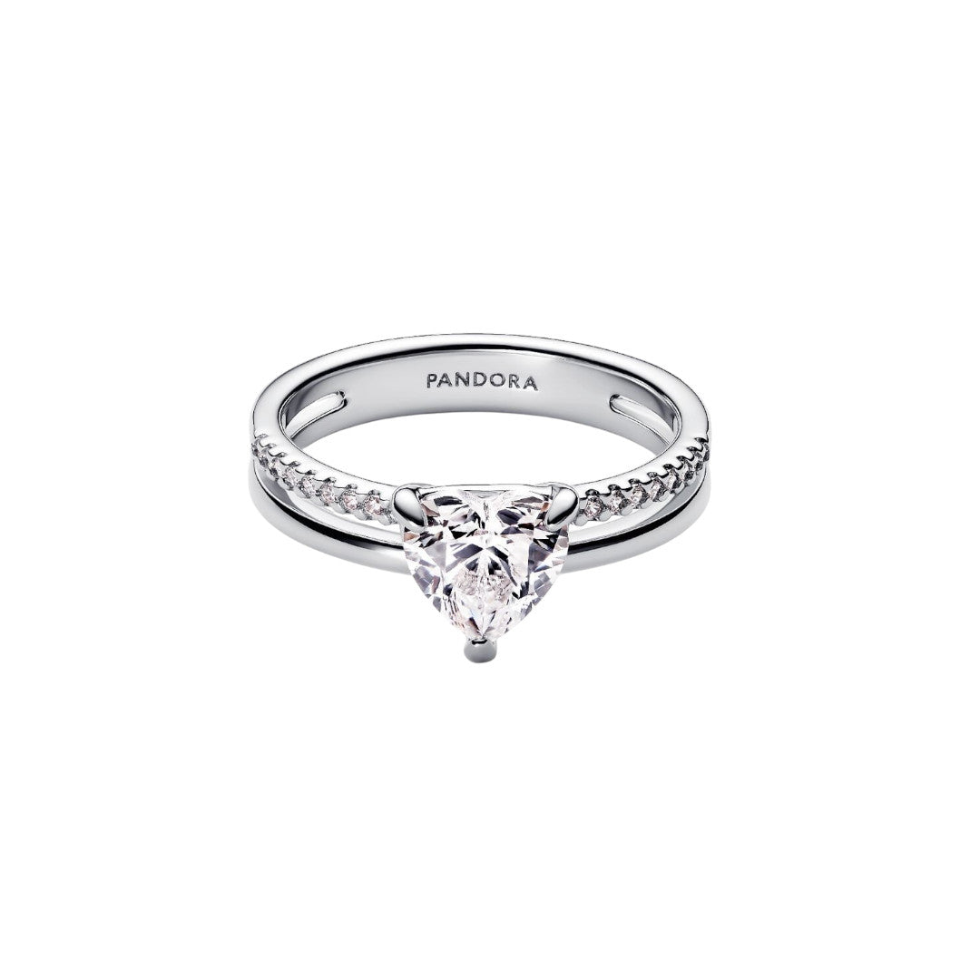 Anello Donna Pandora Doppia Fascia con Cuore - 193100C01
