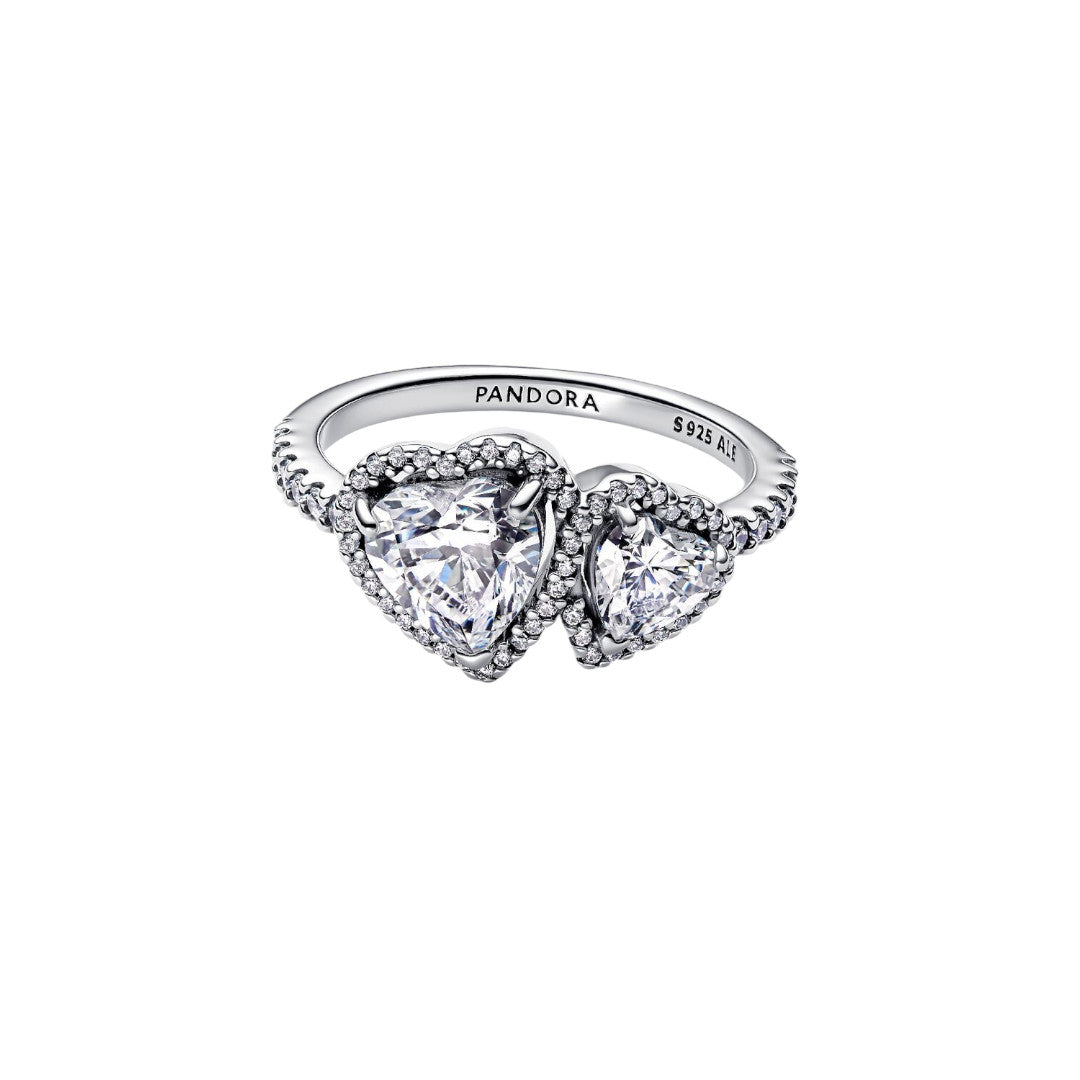 Anello Donna Pandora Doppi Cuori Luminosi - 193659C01
