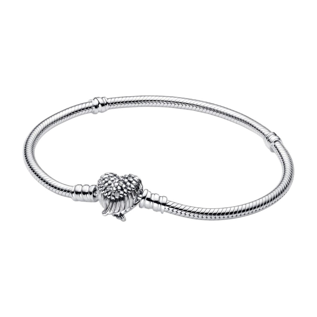 Bracciale Donna Pandora con Chiusura a Cuore e Ali d'Angelo - 593680C01