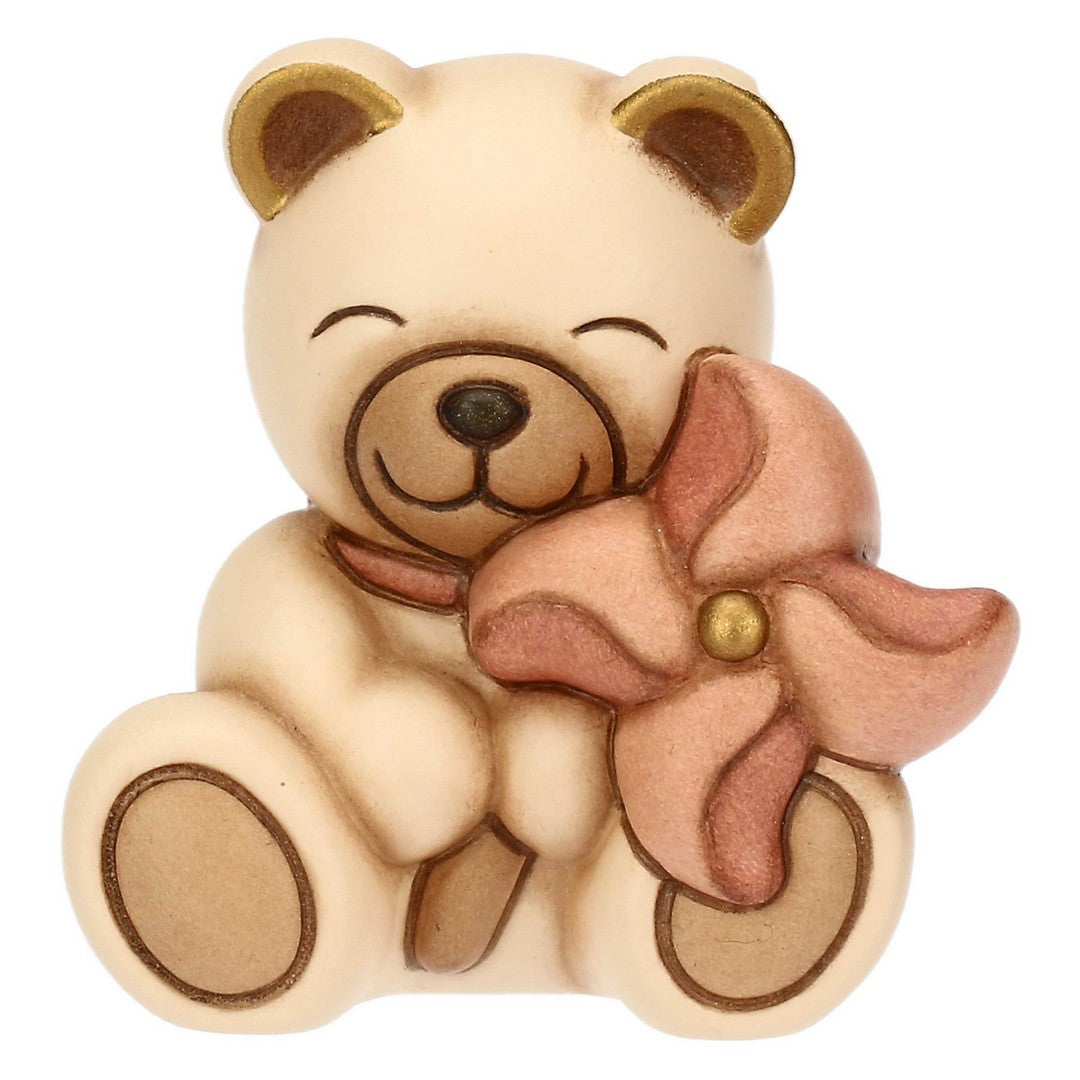 Ceramica Thun Orsetti Thun Teddy In Ceramica Con Girandola Rosa