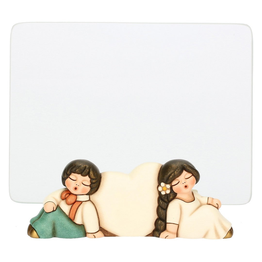 Thun Portafoto sposini con cuore in ceramica e vetro - T10076232H90