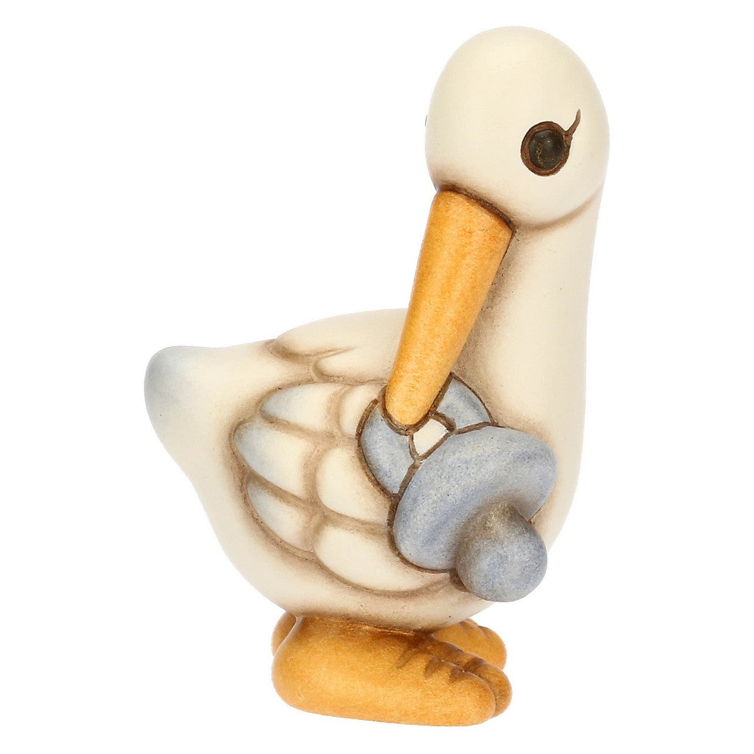 Thun Cicogna Cindy in ceramica con ciuccio azzurro - T10064273H98B