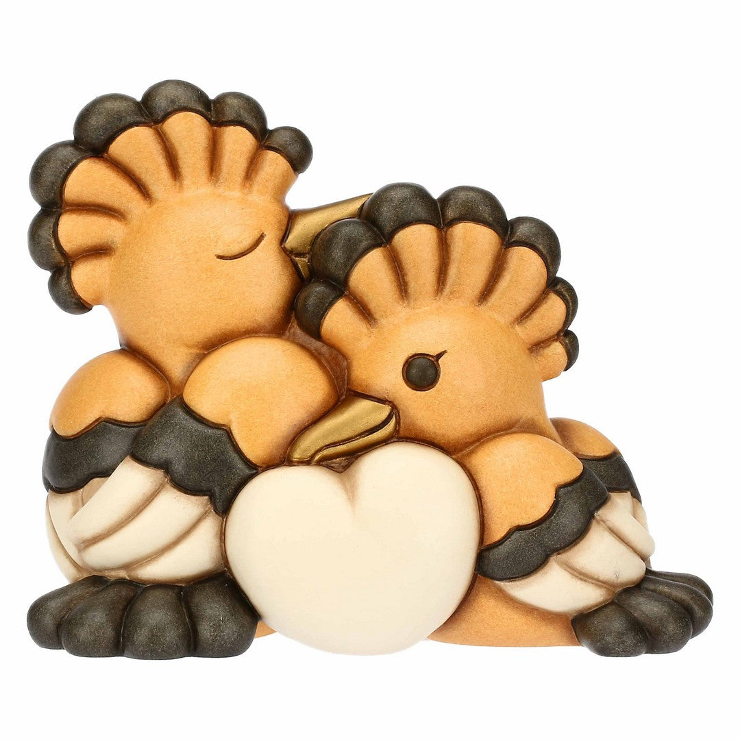 Thun Coppia upupe in ceramica con cuore, grandi - T10092277H90