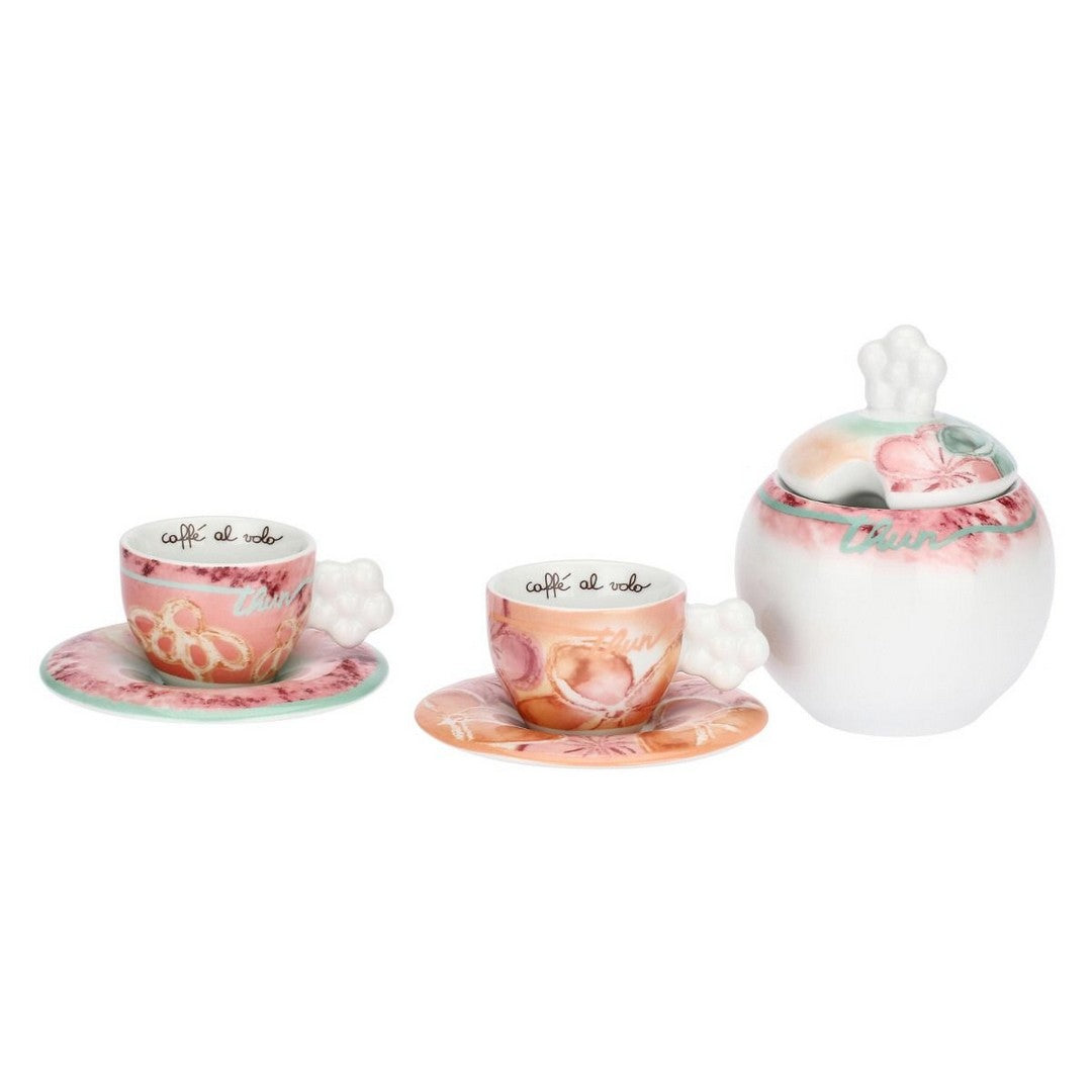 Thun Set 2 tazzine caffè con zuccheriera in porcellana Bloomia - T10161505P00