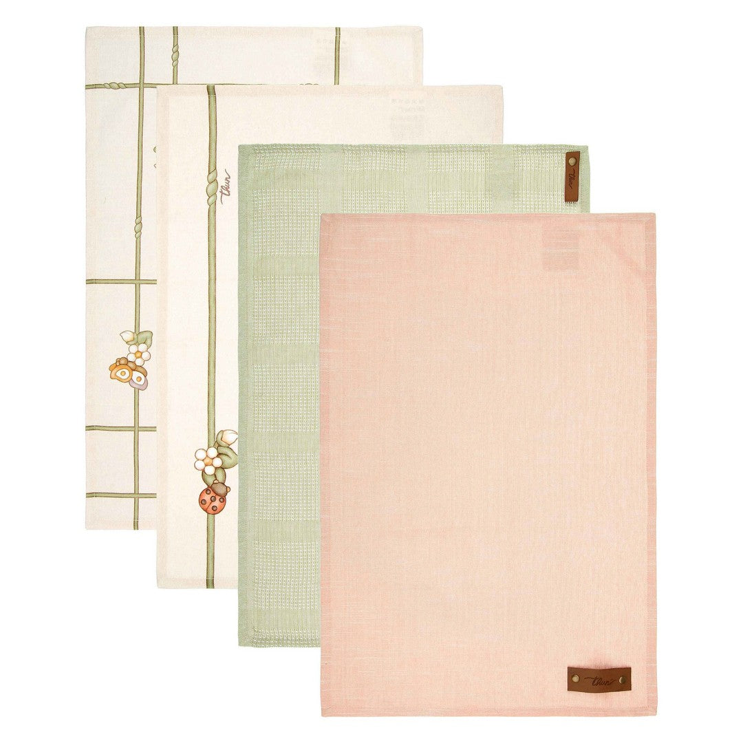 Thun Set 4 strofinacci con scatola in legno Country Bloom - T10501377P00T