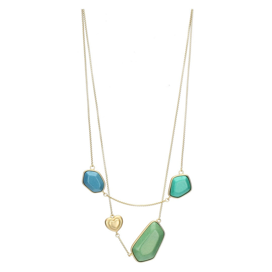 Thun Collana con pietre, quadrifoglio e cuore in ceramica - T10315210P00