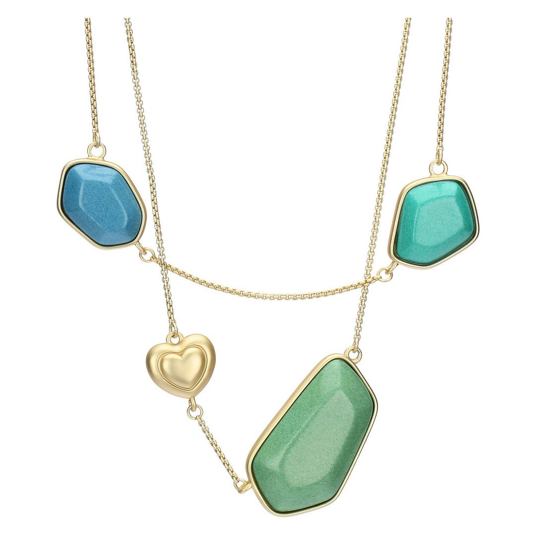 Thun Collana con pietre, quadrifoglio e cuore in ceramica - T10315210P00