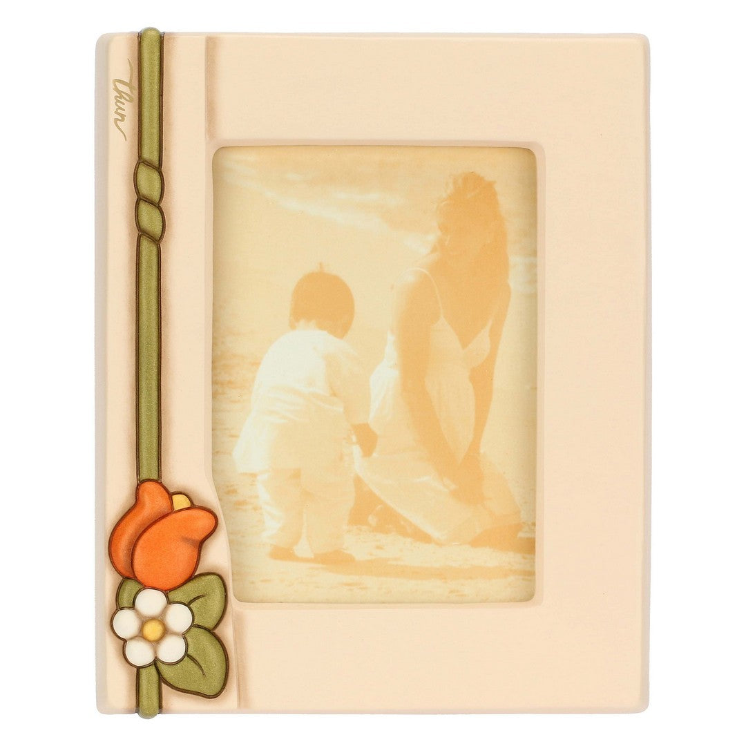 Thun Portafoto in ceramica con fiori Country Bloom, grande - T10103227H90