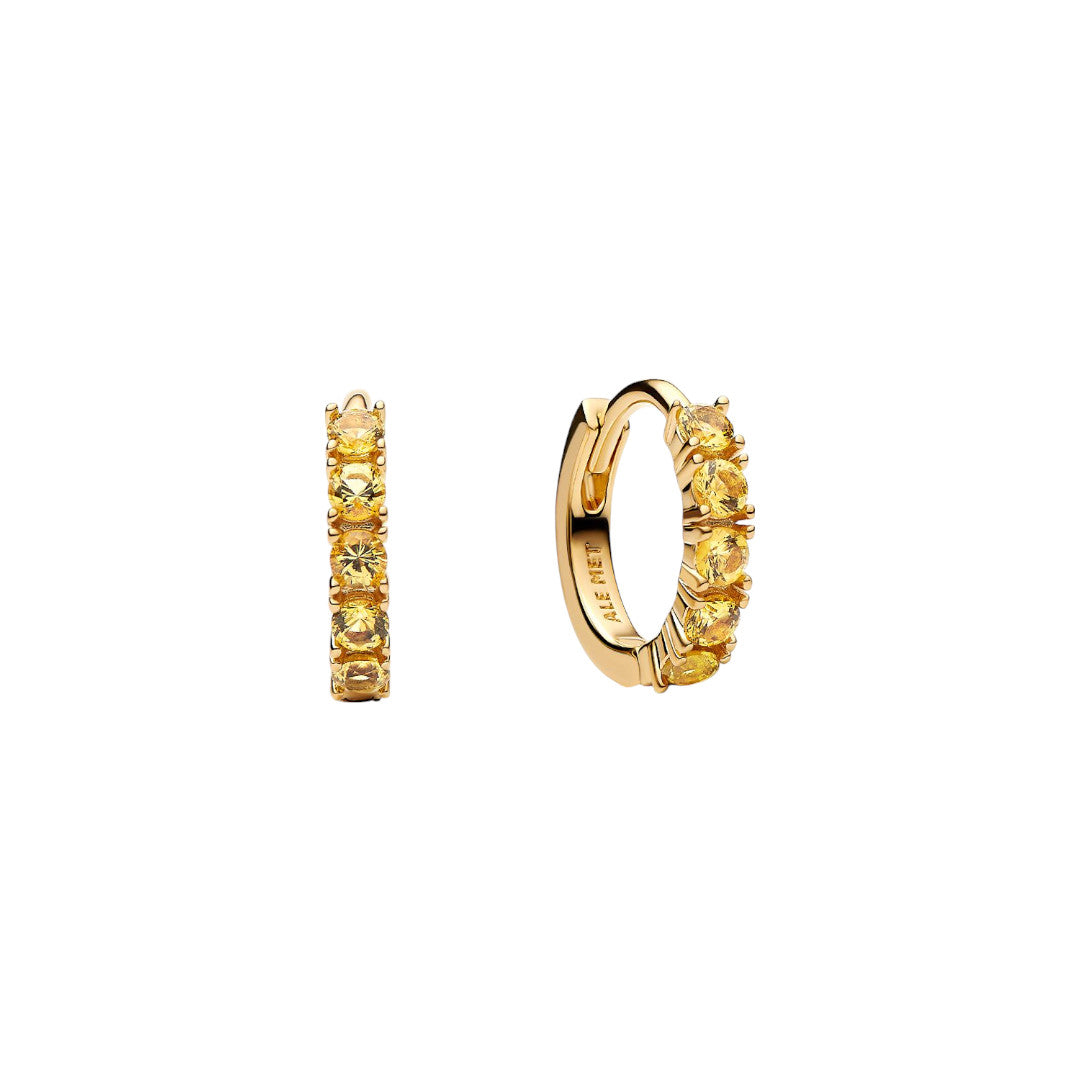 Orecchini Donna Pandora Cerchi Piccoli Cristalli Gialli - 263849C01