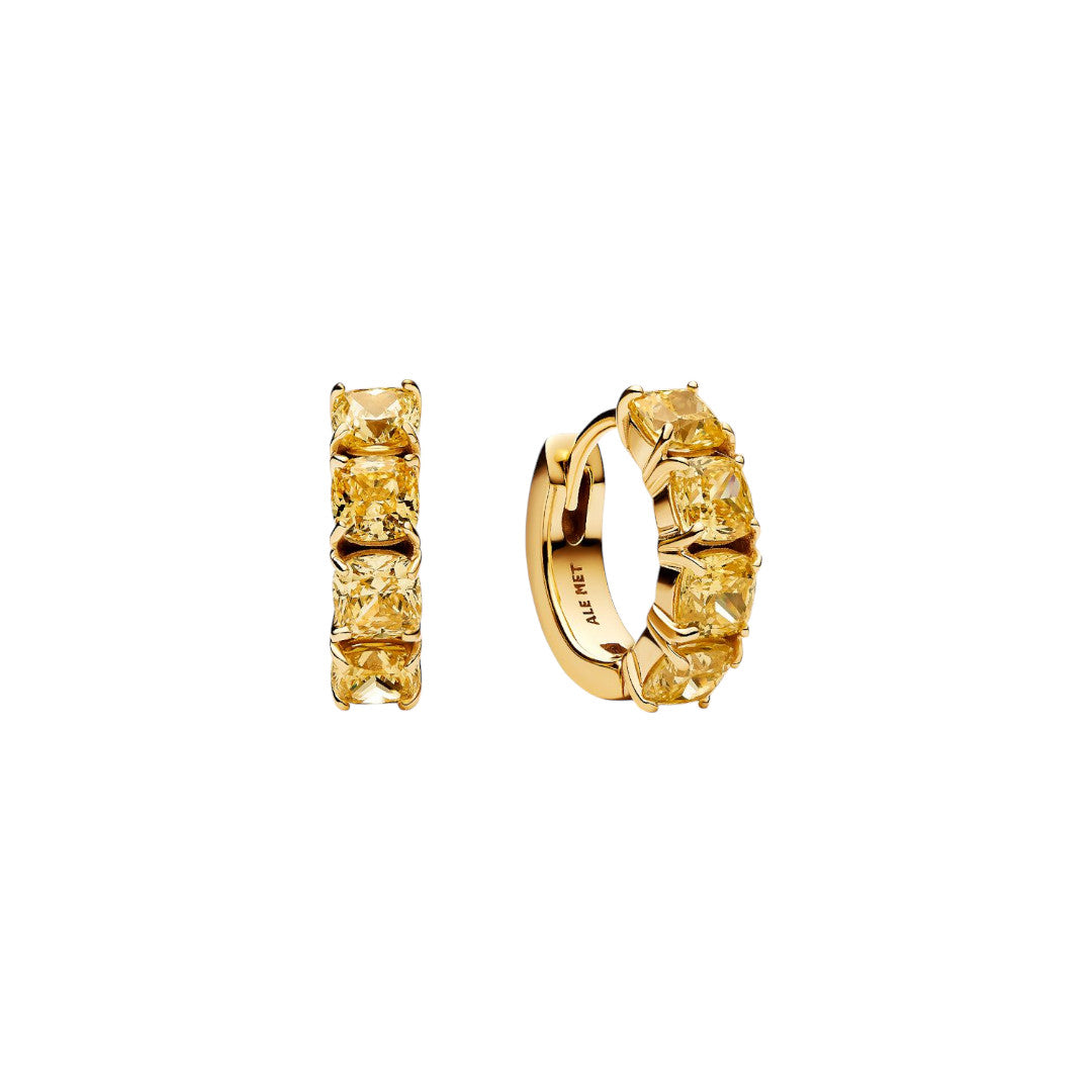 Orecchini Donna Pandora Cerchi Cristalli Gialli - 263851C02