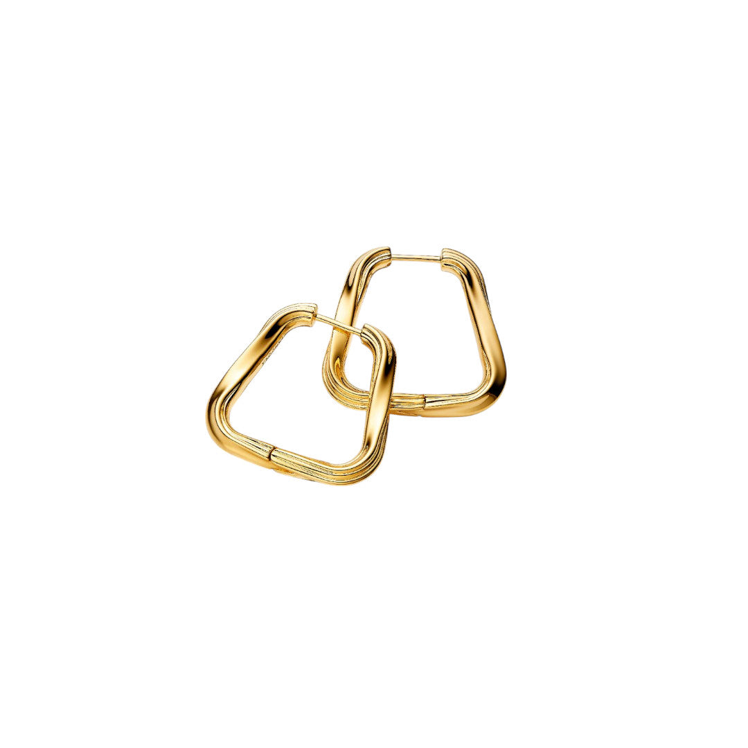 Orecchini Donna Pandora Cerchi Squadrati Grandi Linea Avvolgente - 263876C00