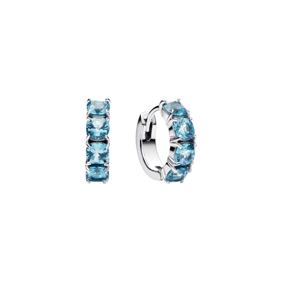 Orecchini Donna Pandora Cerchi Cristalli Azzurri - 293851C01