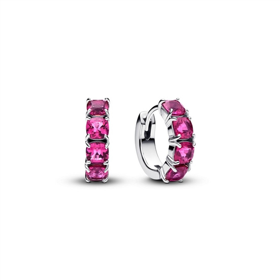 Orecchini Donna Pandora Cerchi Cristalli Rosa Scuro - 293851C02
