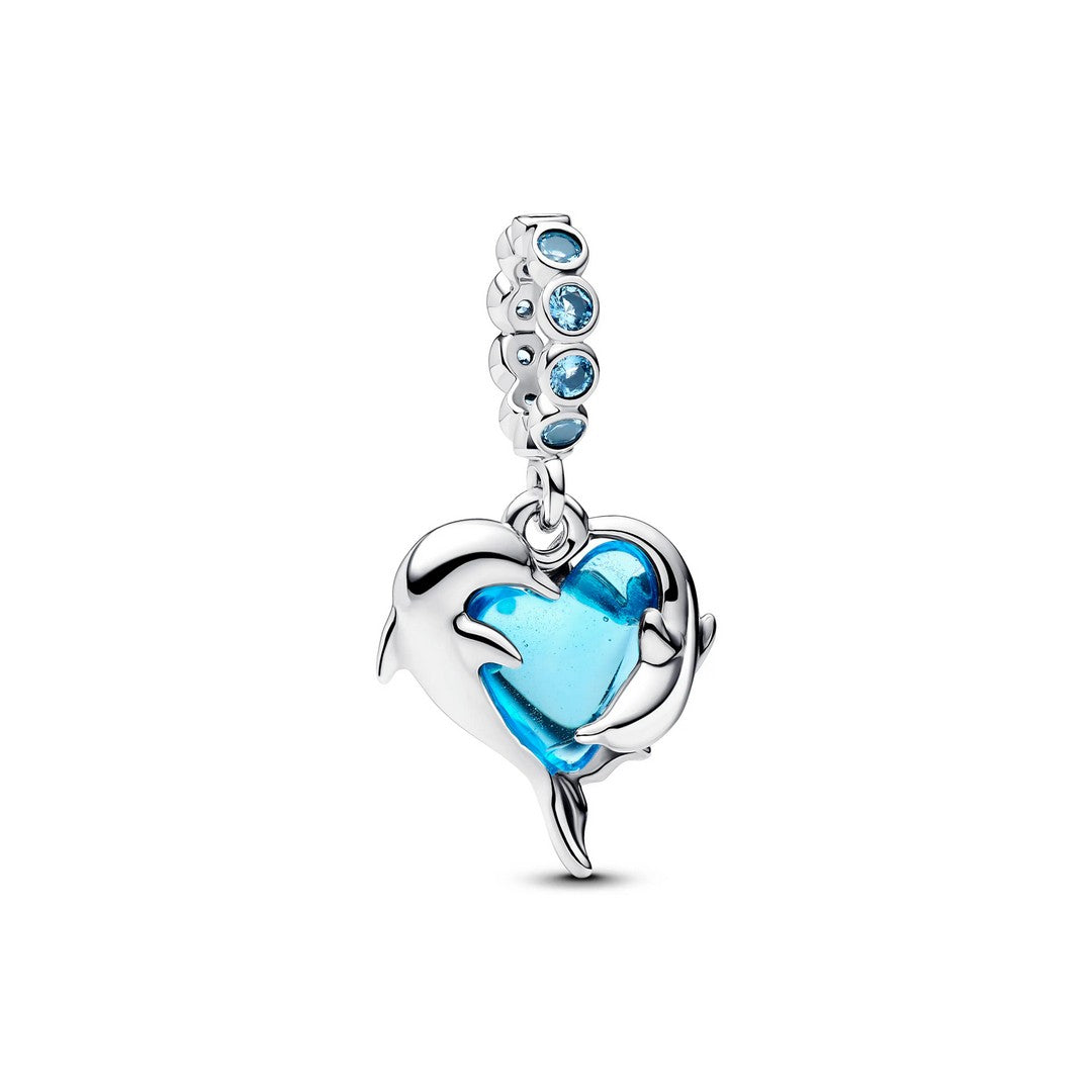 Pendente Donna Pandora Delfini e Cuore Vetro di Murano - 793924C01