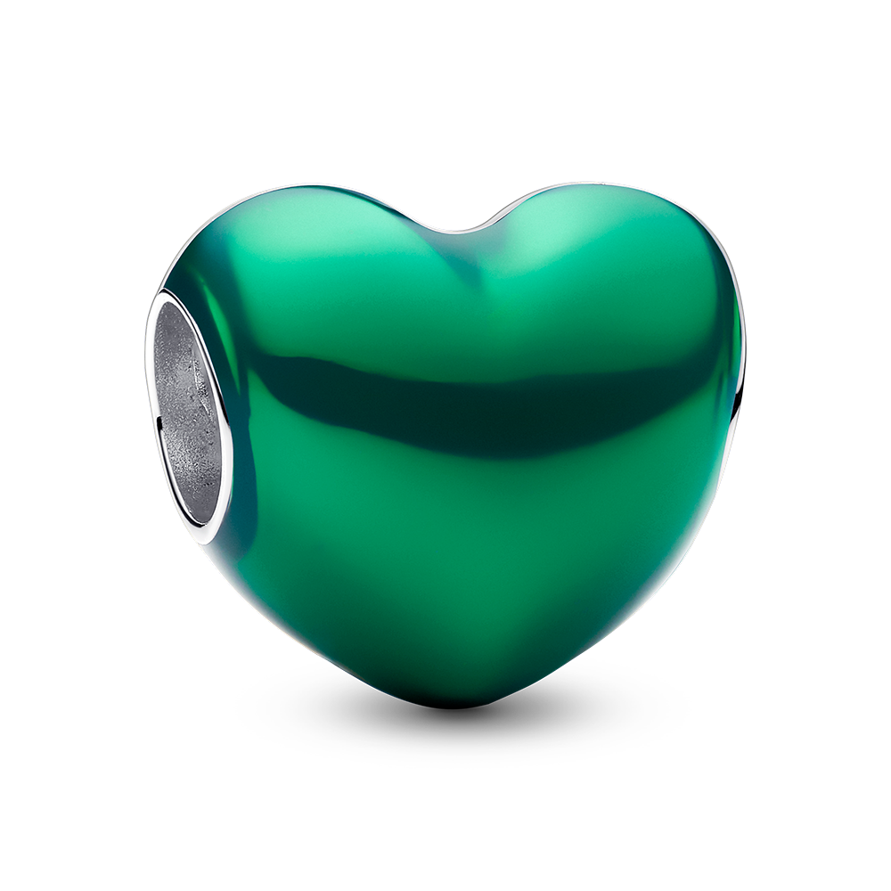 Charm Donna Pandora Cuore Metallico Verde - 793337C07