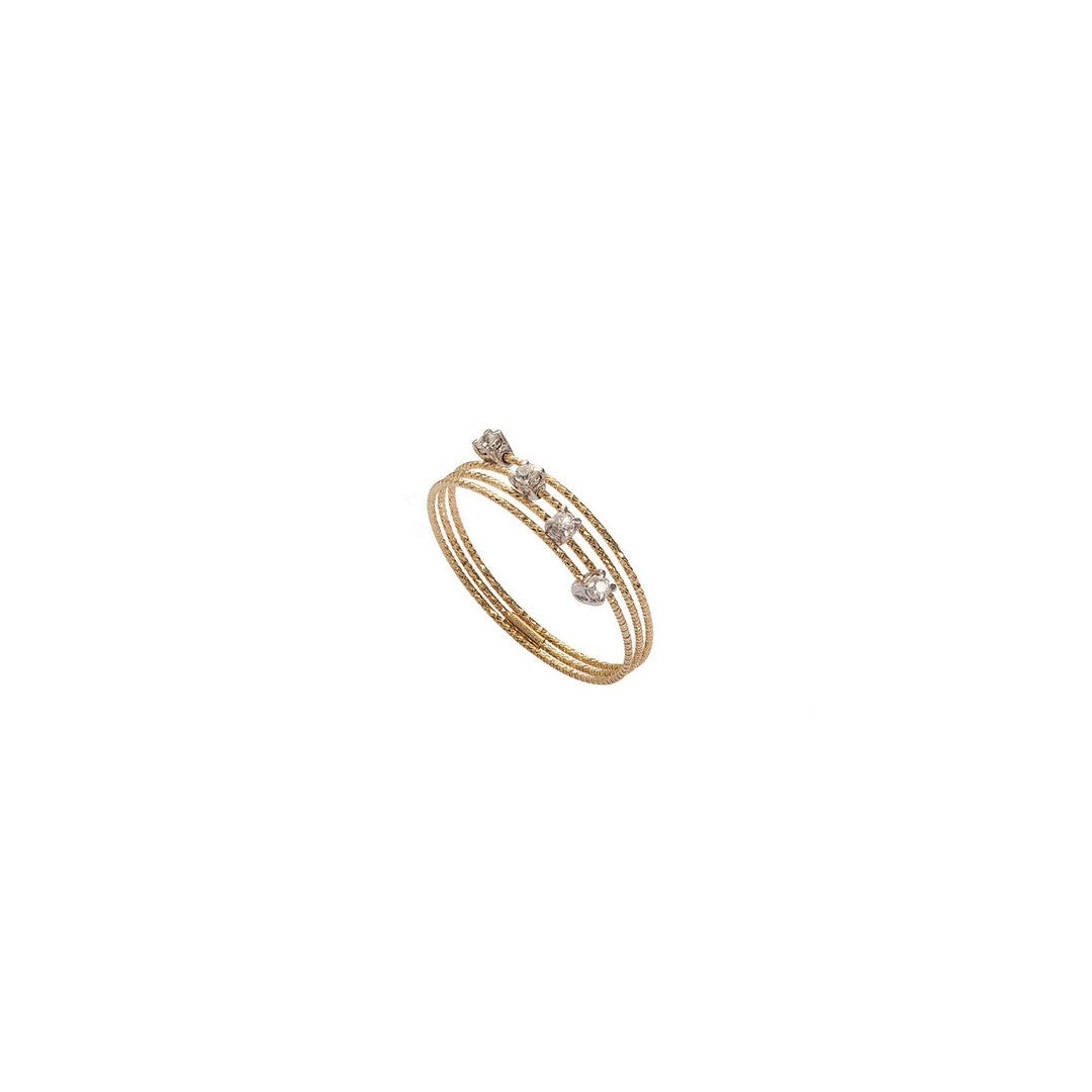 MagicWire Anello Donna CASSIOPEA Brillante, Smeraldo, Zaffiro e Rubino