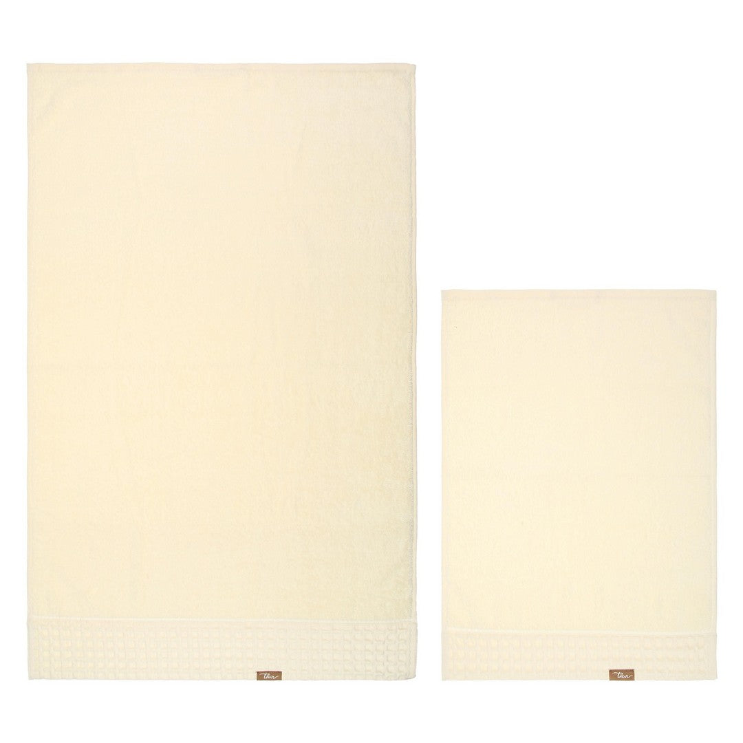 Thun Set 2 asciugamani Iconic Elegance, crema - T10561461P00T