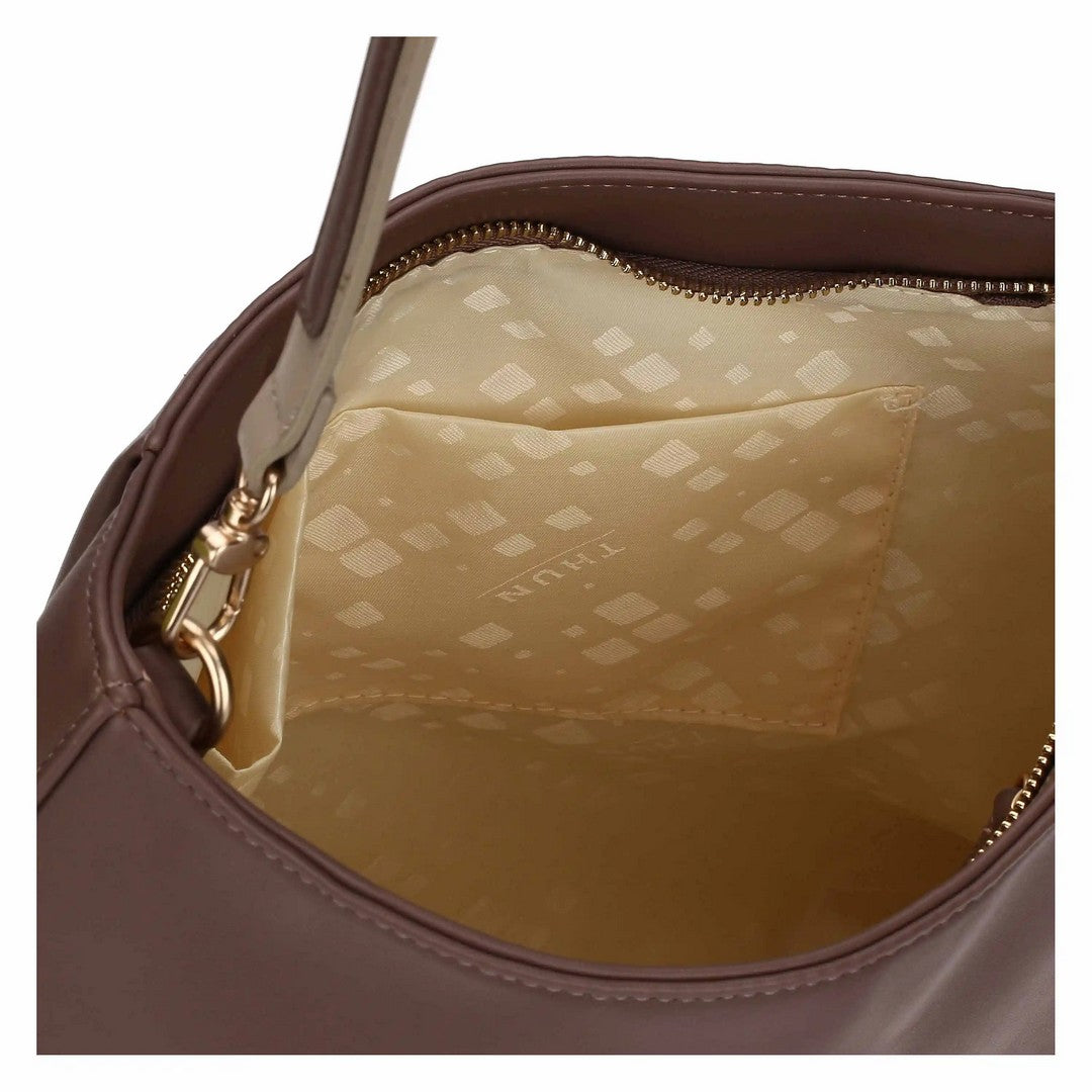 Thun Borsa a spalla in ecopelle malva, grande - T10719348P00