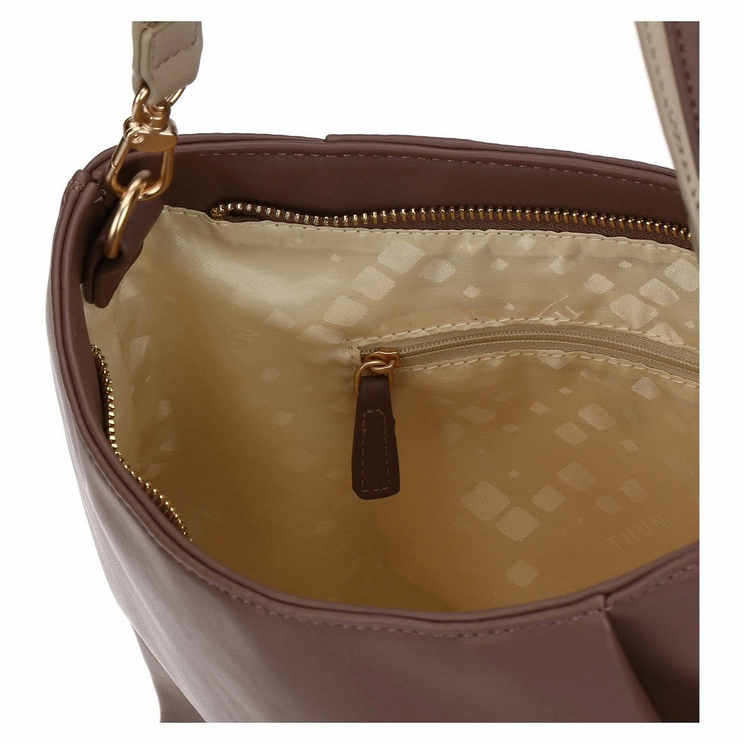 Thun Borsa a spalla in ecopelle malva, grande - T10719348P00