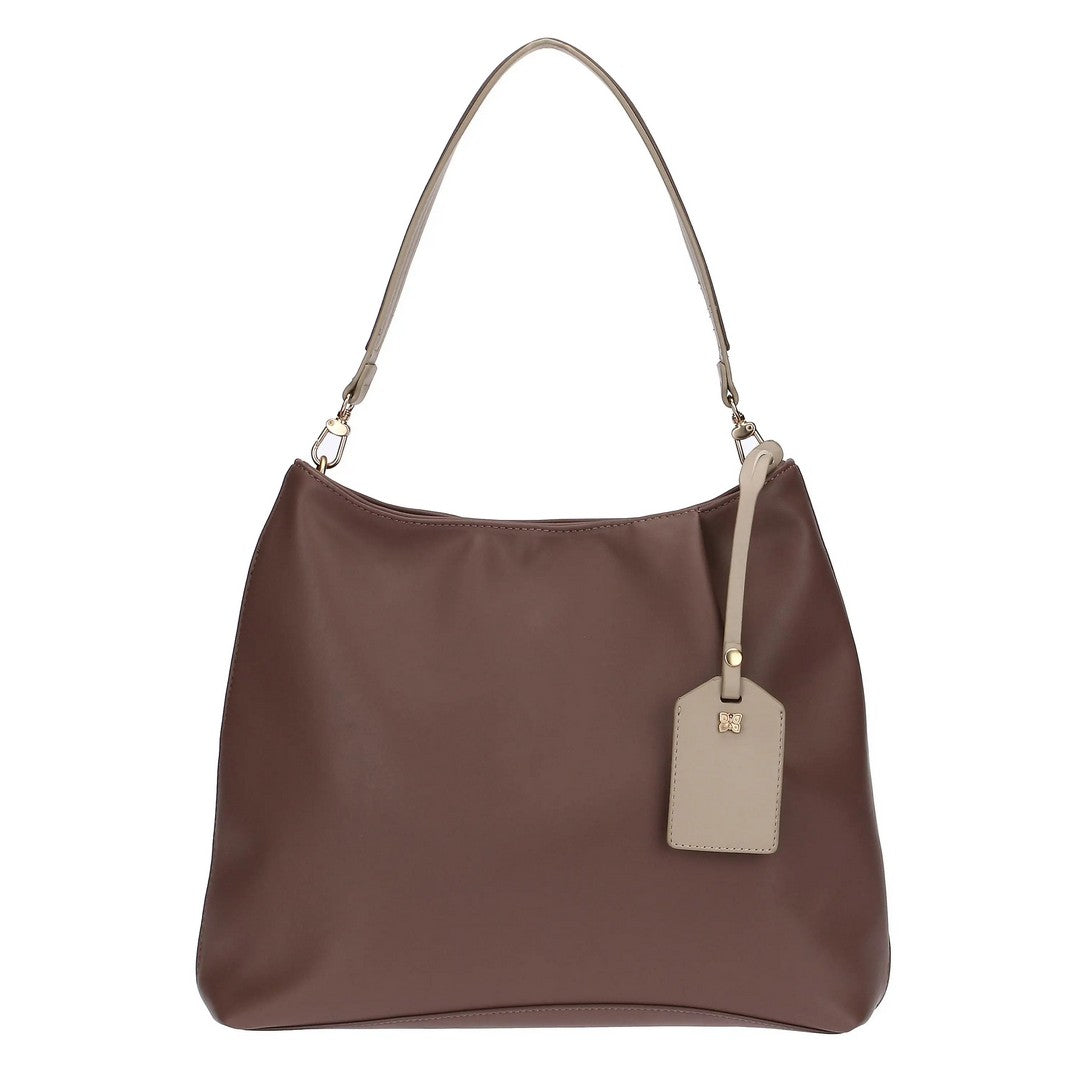 Thun Borsa a spalla in ecopelle malva, grande - T10719348P00