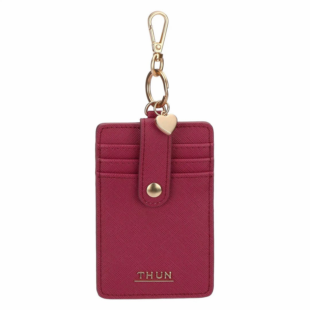 Thun Porta carte con gancio in ecopelle, cherry - t10787648p00