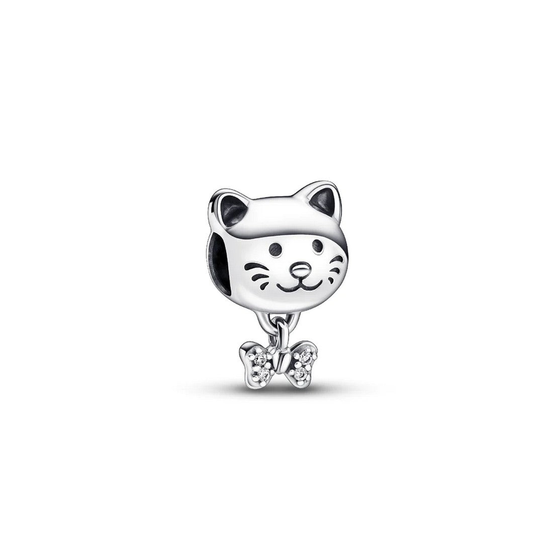 Charm Donna Pandora Gattino con Fiocco - 792255C01 - Gioielleria De Patto