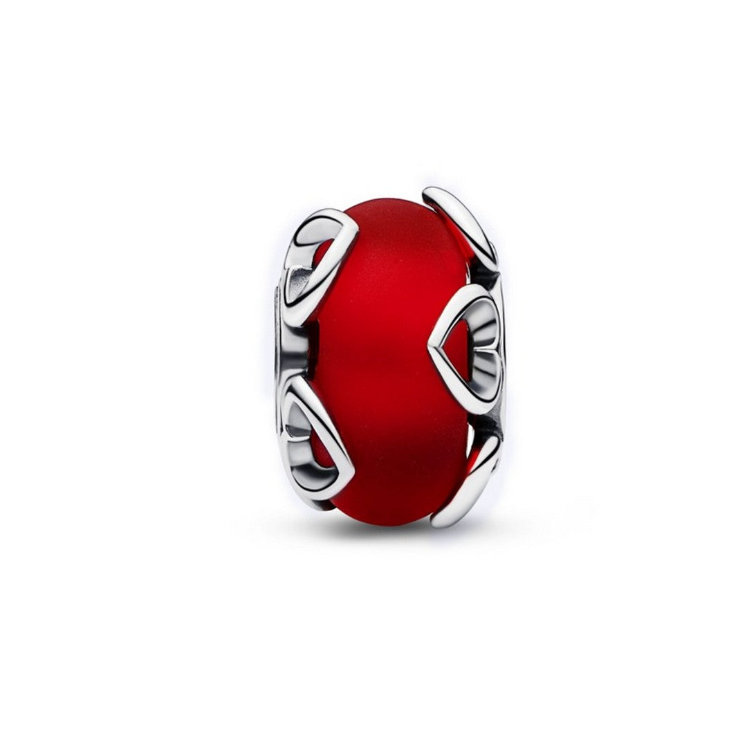 Charm Donna Pandora Vetro di Murano Rosso e Cuori - 792497C01 - Gioielleria De Patto