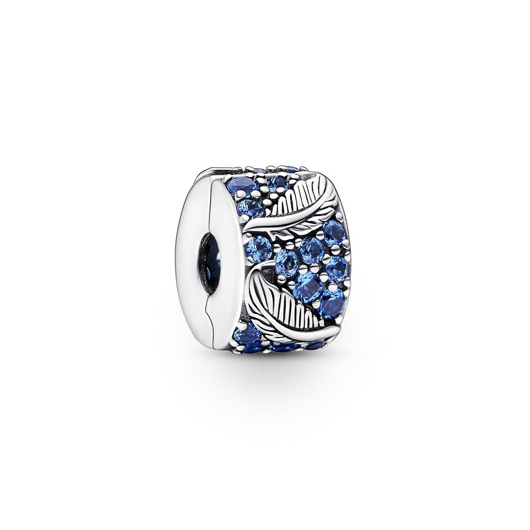 Clip Donna Pandora Piume e Pavè Blu - 792552C01
