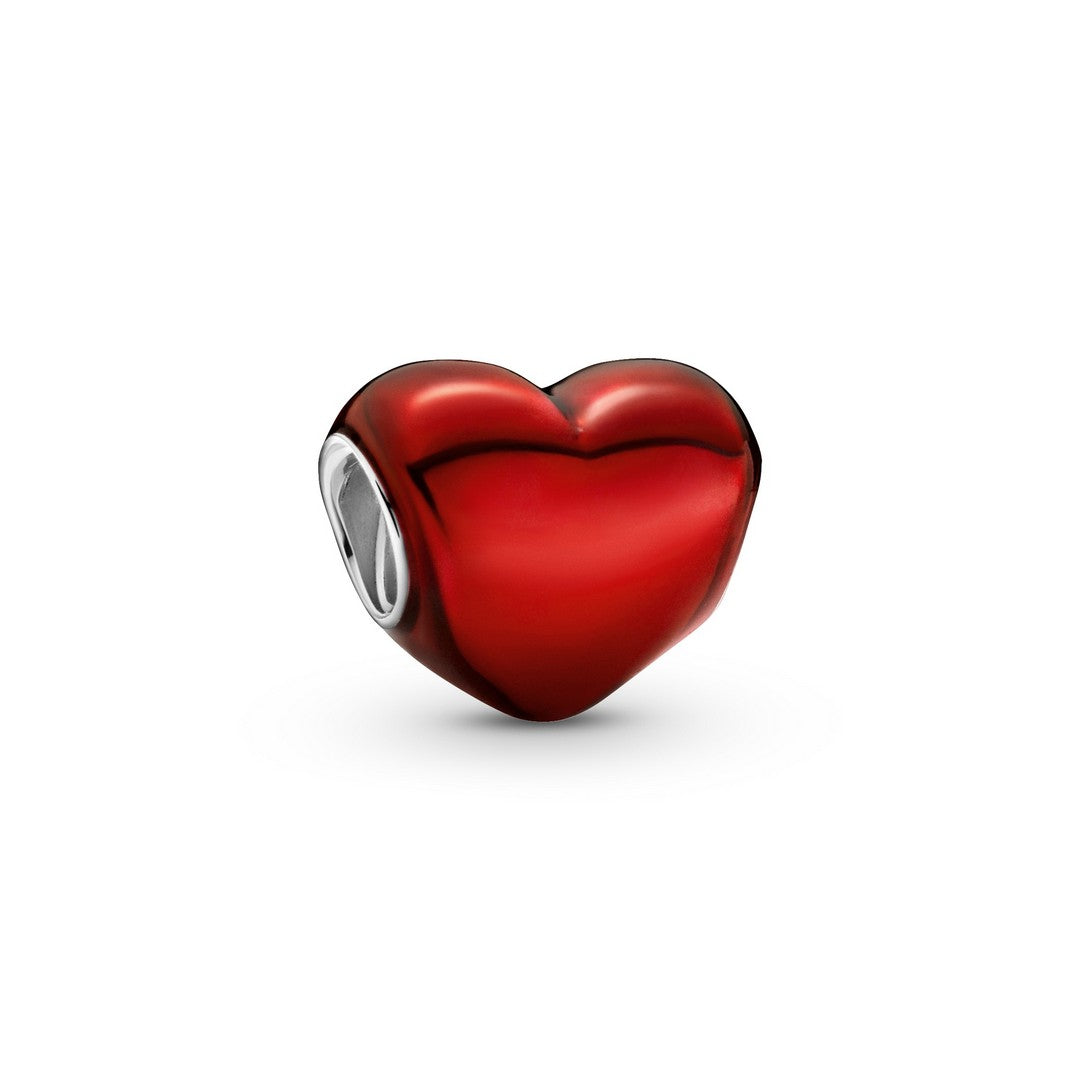 Charm Donna Pandora Cuore Metallico Rosso - 799291C02 - Gioielleria De Patto