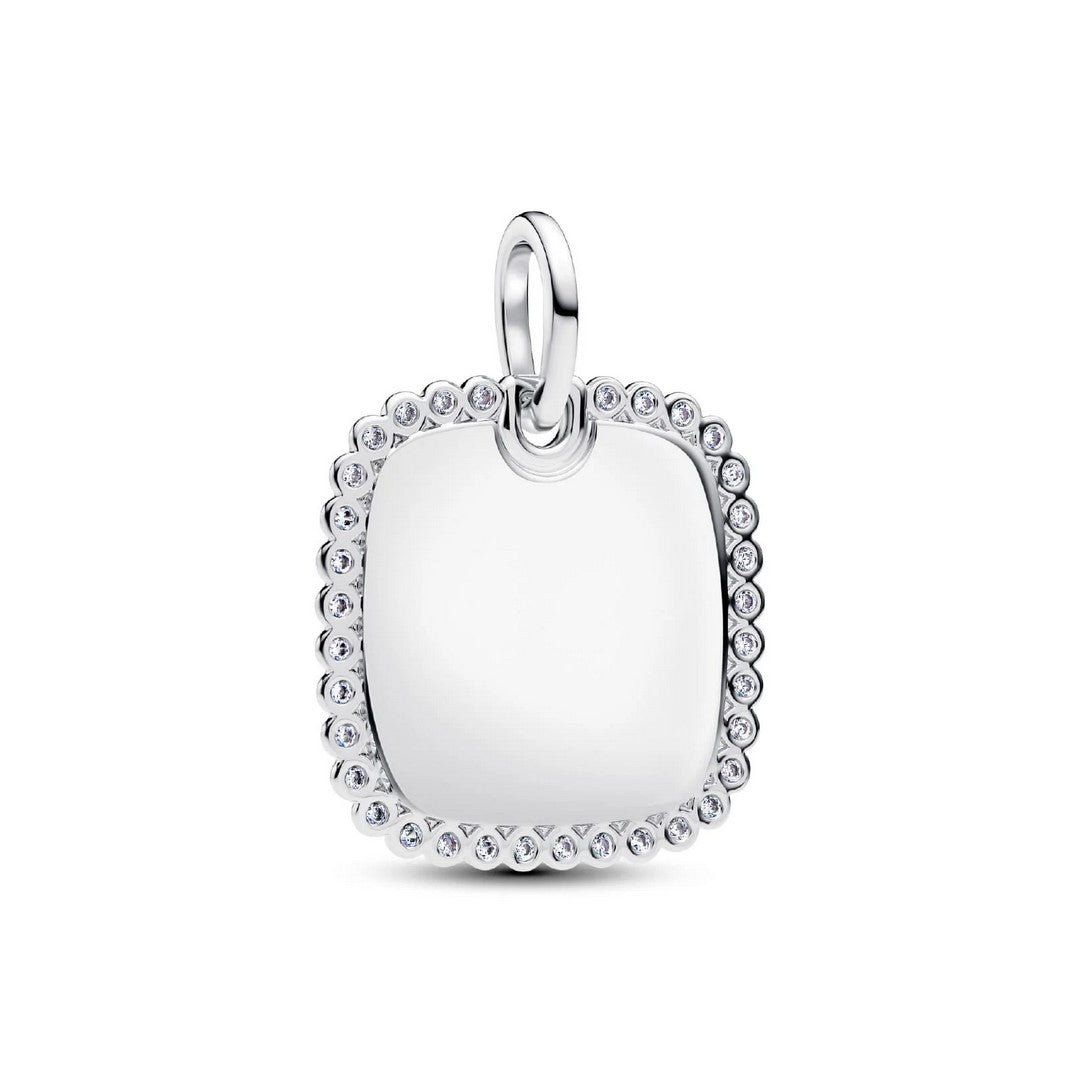 Collane Donna Pandora Pendente Medaglia Quadrata Luminosa da incidere - 394009C01