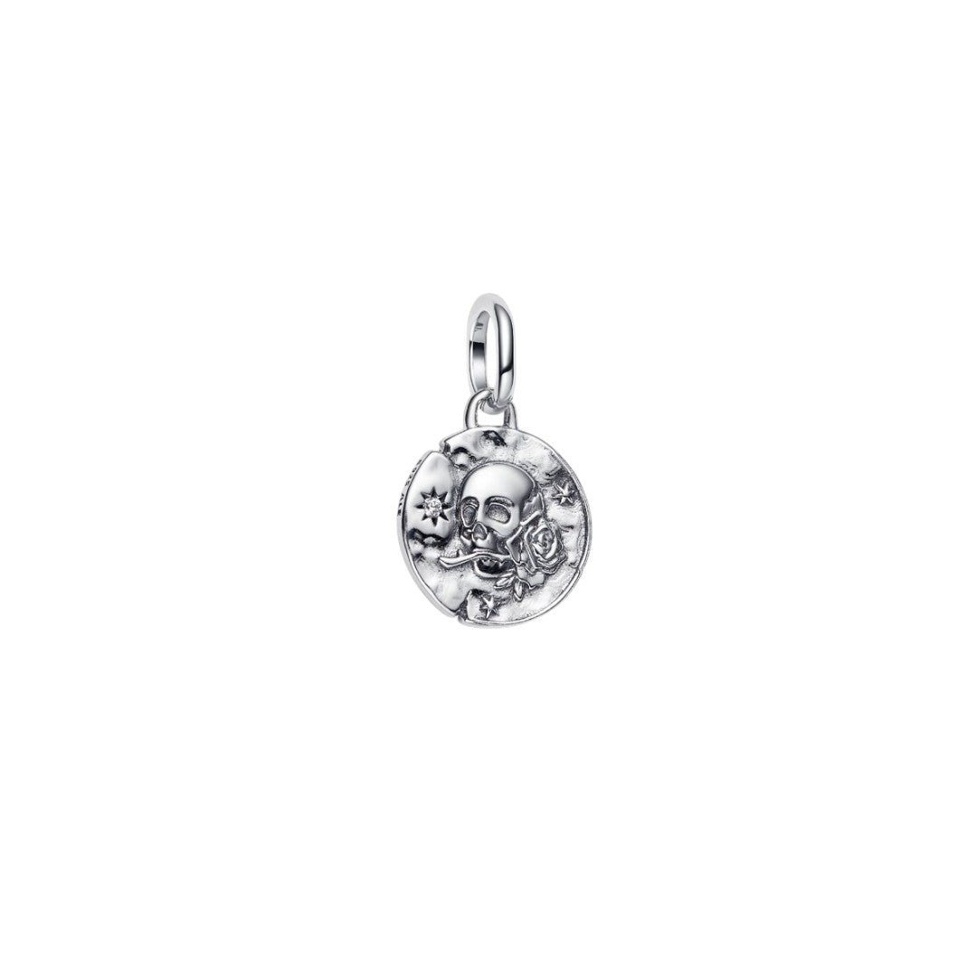 Charm Donna Pandora Medallion Teschio "Carpe Diem" - 794089C01