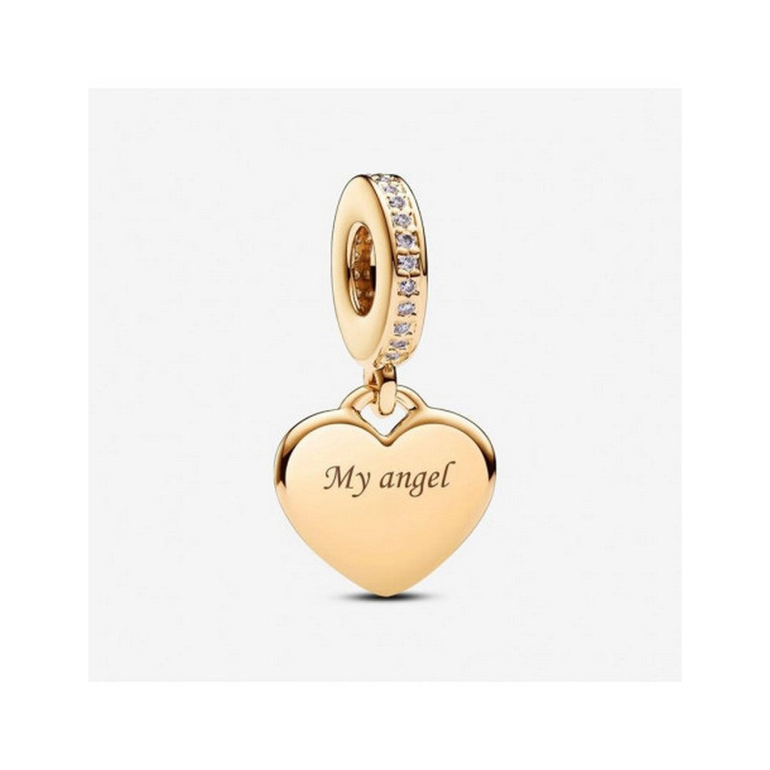 <br />Charm Donna Pandora Cuore Pendente da incidere Placcatura in Oro 14k - 768761c01<br />