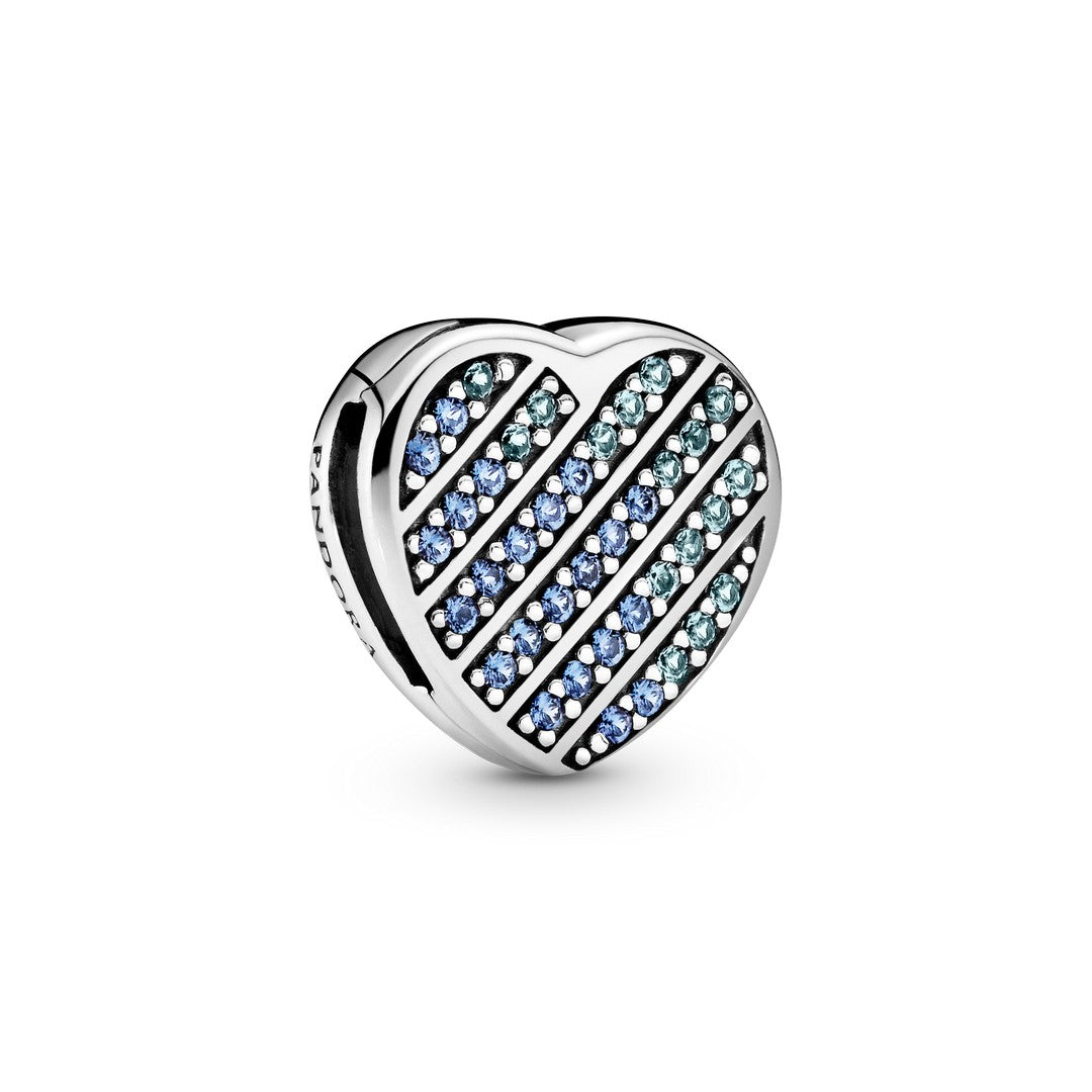 Charm Donna Pandora Cuore Pietre Blu - 799346C01 - Gioielleria De Patto
