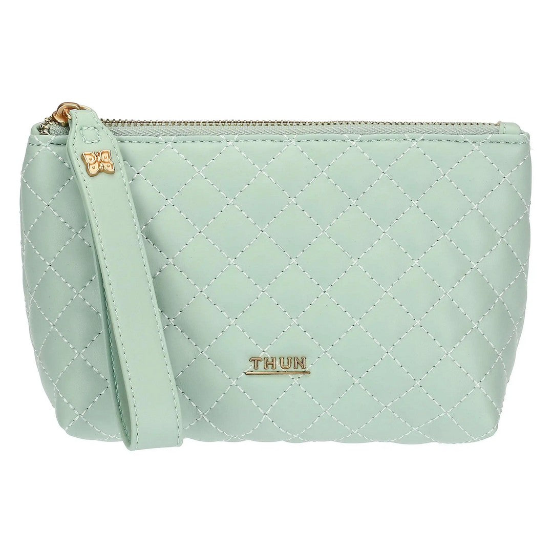 Thun Pochette in ecopelle trapuntata, verde - T10271349P00