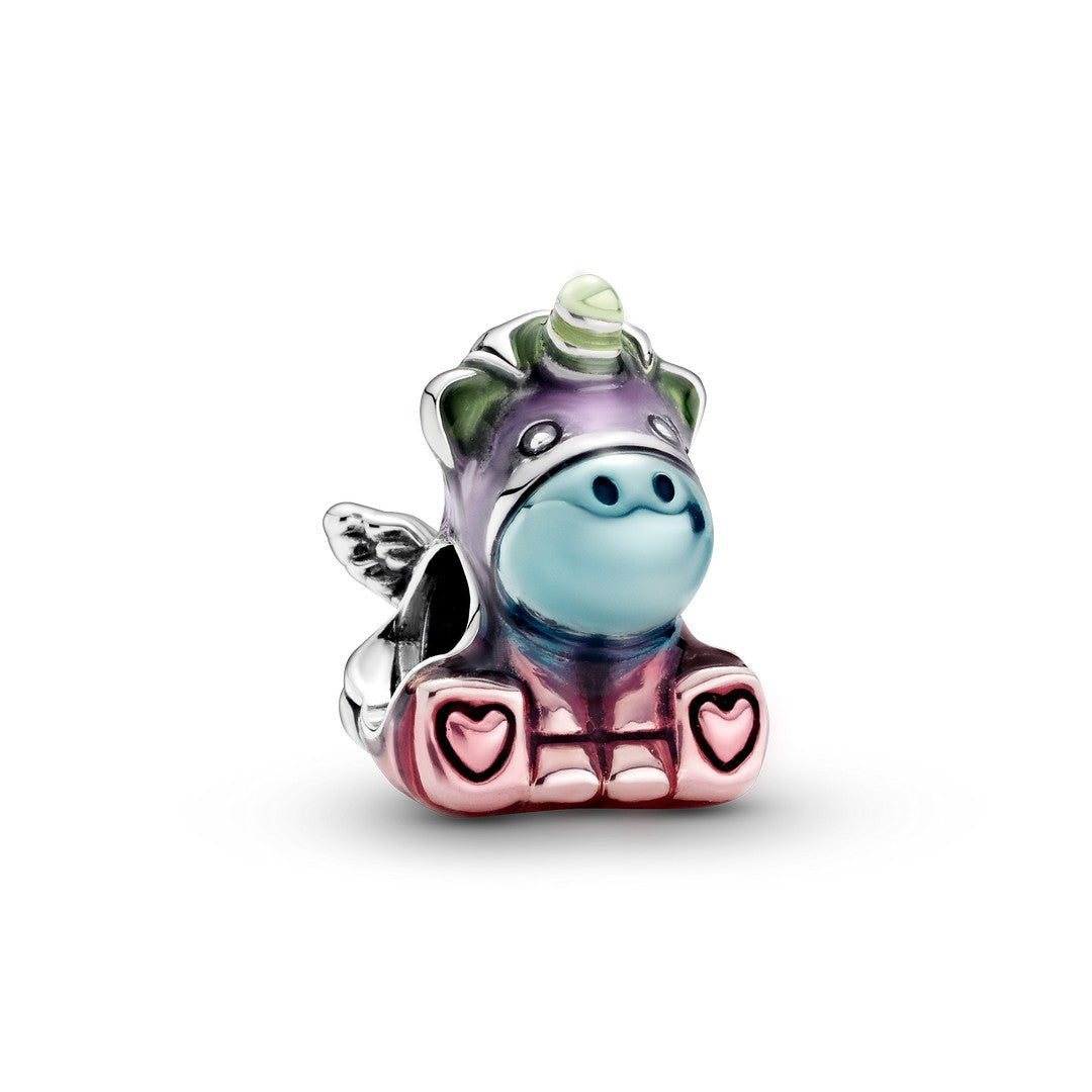 Charm Donna Pandora Bruno l'Unicorno Arcobaleno - 799353C01 - Gioielleria De Patto