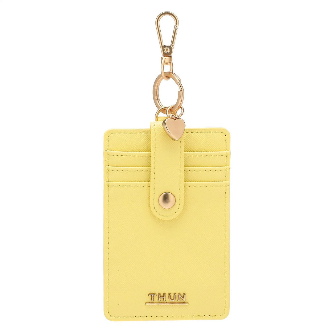 Thun Porta carte con gancio in ecopelle, giallo - T10440346P00